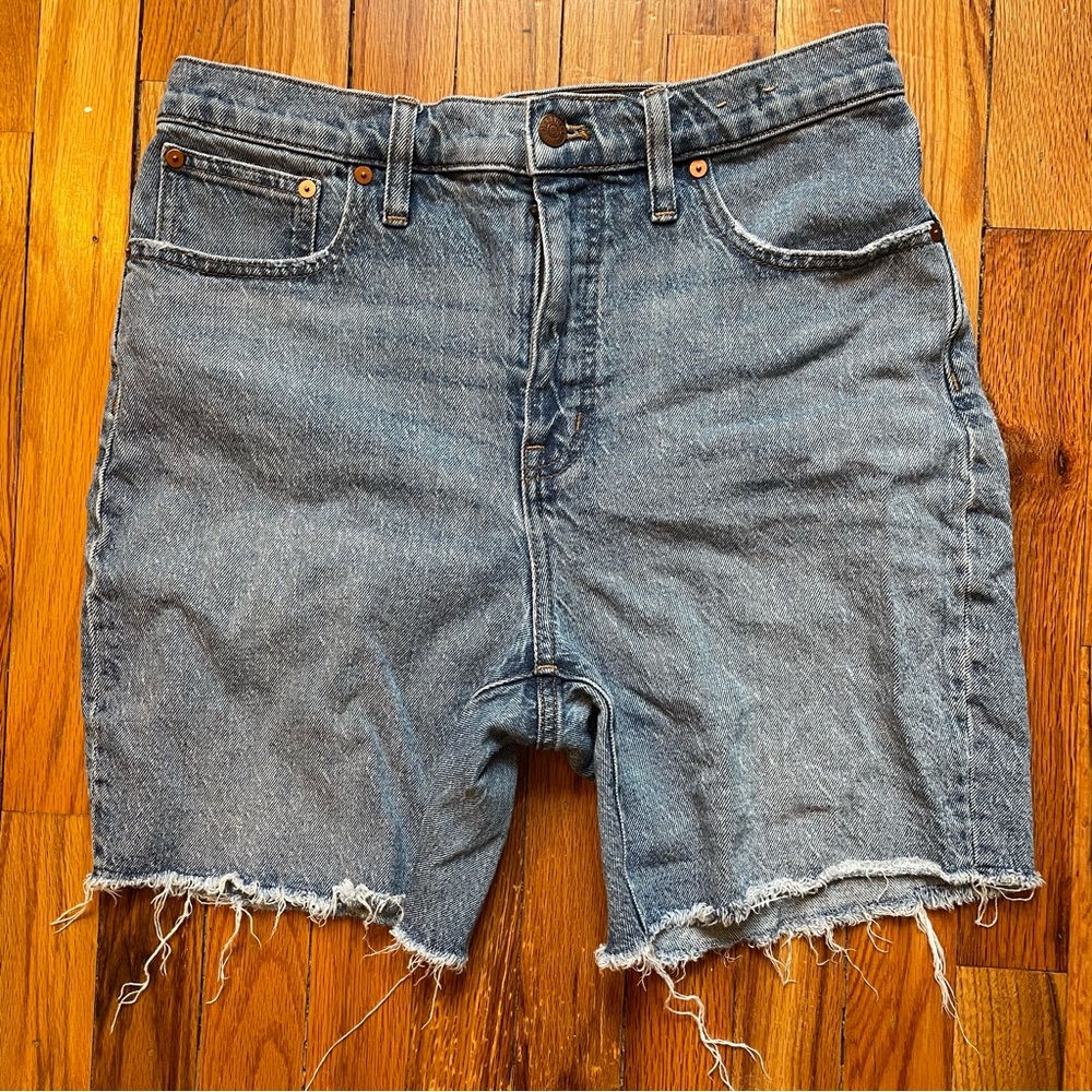 Madewell high-rise mid-length denim shorts